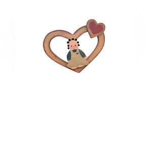 Heart-Shaped Wall Decor with Doll Accent